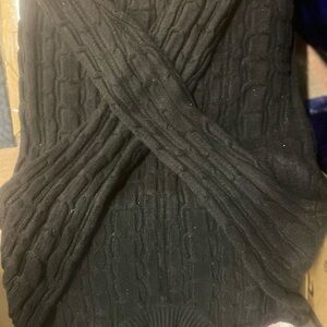 Express Black Cable-Knit Turtleneck Sweater